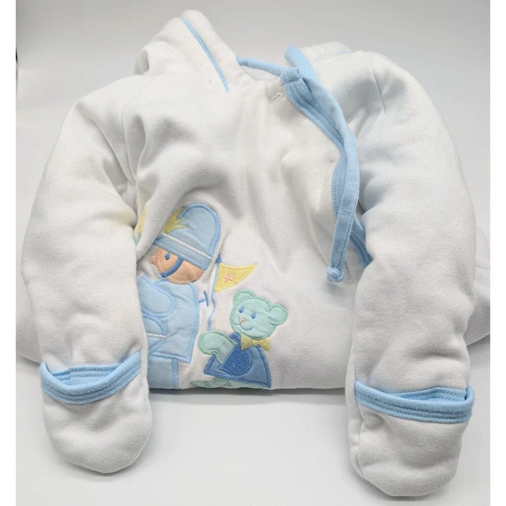 Boys Infant 6/12 Months Bundle Hooded Gown Jacket Mittens Patsy Aiken Designs